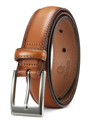 CHAOREN Mens Belts Leather - Belts for Men 1 1/8" Mens Dress Belt - Perfect Companion to Mens Shoes Tan (Fits Waist 50"-51")