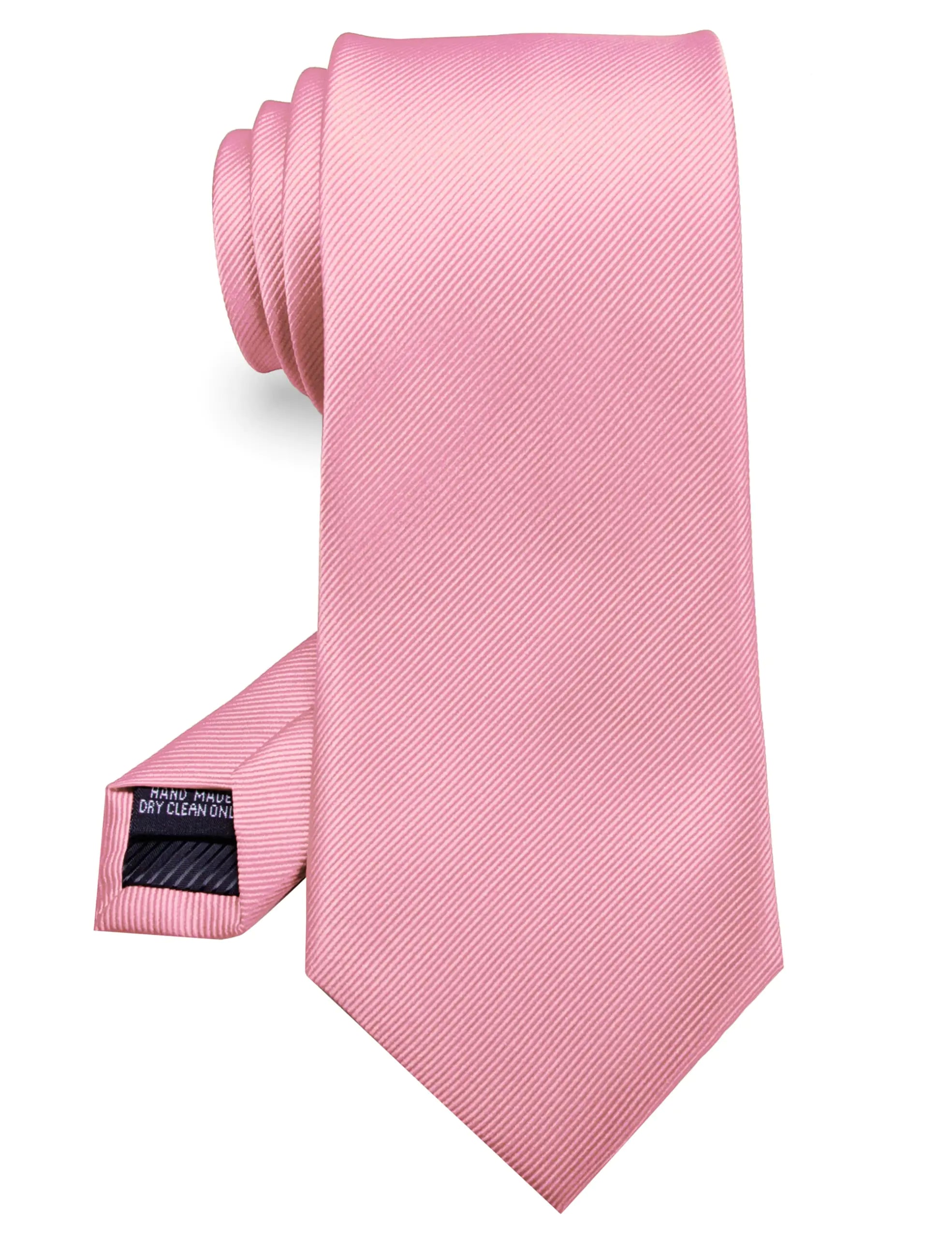 RBOCOTT Solid Color Tie Formal Necktie for Men Pink