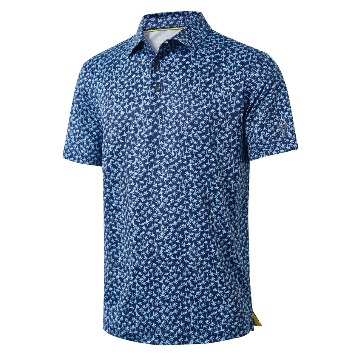 Men's Golf Polo Shirts Short Sleeve Striped Performance Moisture Wicking Dry Fit Golf Shirts for Men PRINT 4X-Large Navy Palm