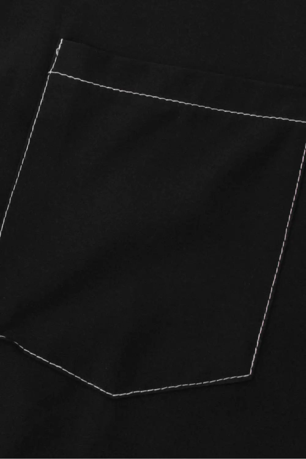 Full Size Contrast Stitching Pocket Shirt