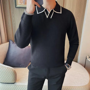 weaters/Male Slim Fit High Quality Leisure Pullover Men's Long-sleeved Sweater