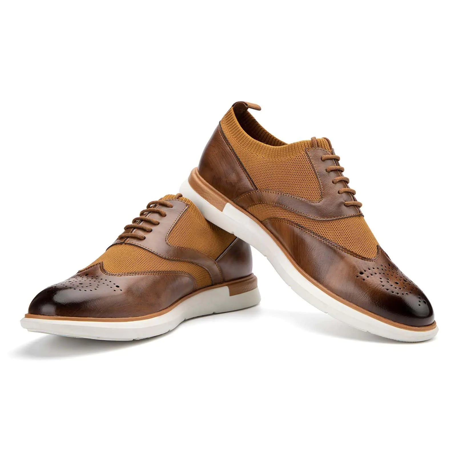 JITAI Mens Oxford Dress Shoes in Brown Stylish Lace-Up Casual Fashion Footwear Brown/05 11 US