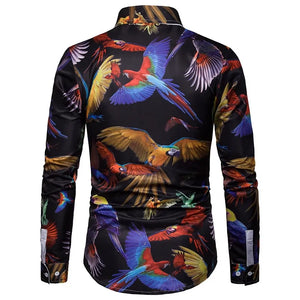 3D Parrot Animal Print Shirt Men