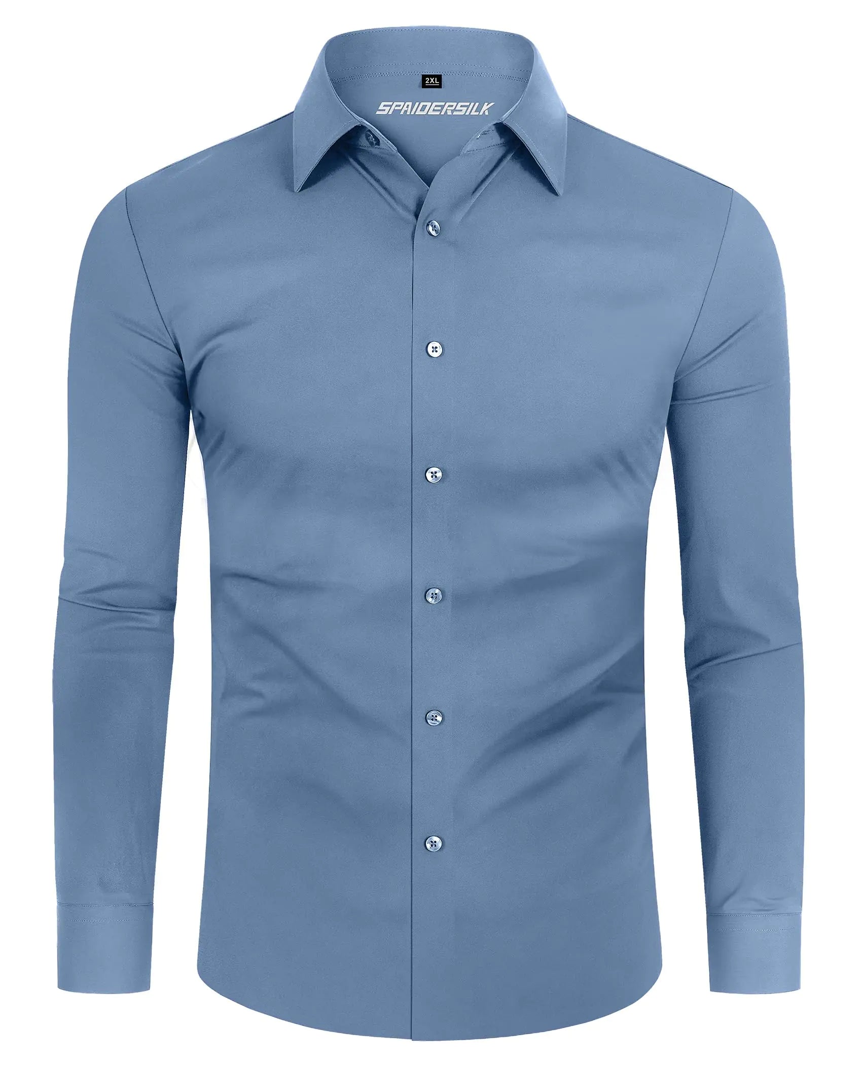 Mens fitted dress shirts button down collar sales